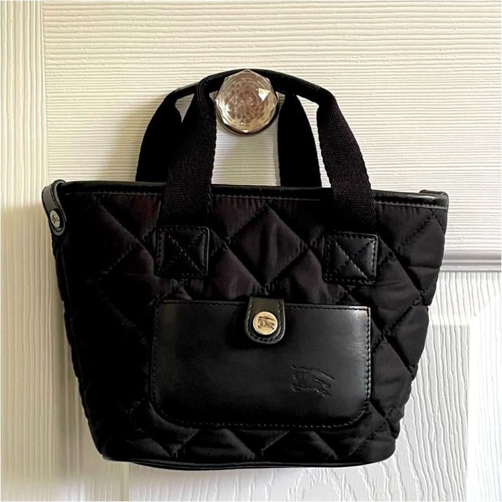 Authentic Burberry Quilted Nylon Nova Check Mini Purse